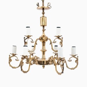 Brass Chandelier, Poland, 1950s-BXB-1304877