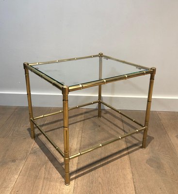 Brass Coffee Table in the style of Jacques Adnet, 1970s-BA-1458011