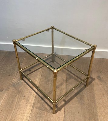 Brass Coffee Table in the style of Jacques Adnet, 1970s-BA-1458011