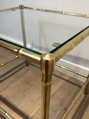 Brass Coffee Table in the style of Jacques Adnet, 1970s-BA-1458011