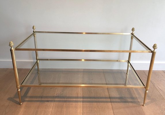 Brass Coffee Table with Double Tray from Maison Baguès, 1940s-BA-1738184