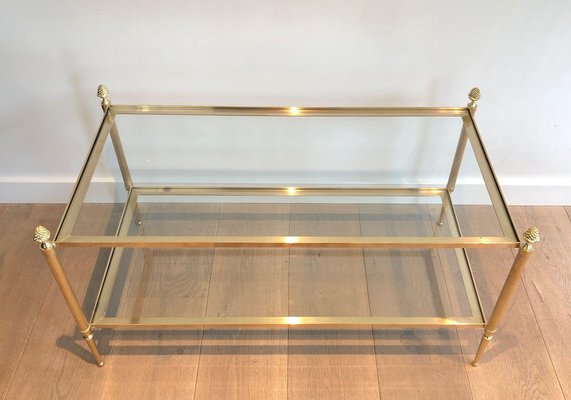 Brass Coffee Table with Double Tray from Maison Baguès, 1940s-BA-1738184