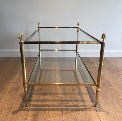 Brass Coffee Table with Double Tray from Maison Baguès, 1940s-BA-1738184