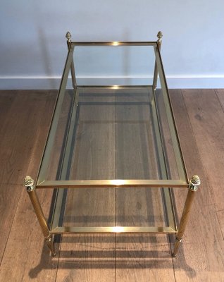 Brass Coffee Table with Double Tray from Maison Baguès, 1940s-BA-1738184