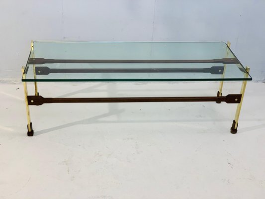 Brass Coffee Table with Glass Top-FGA-923801