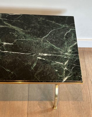 Brass Coffee Table with Marble Tray from Maison Jansen, 1940s-BA-1694746