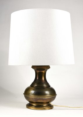 Brass-Colored Metal & Fabric Table Lamp from Raffia Italia, 1970-RAQ-995315