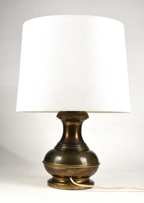 Brass-Colored Metal & Fabric Table Lamp from Raffia Italia, 1970-RAQ-995315