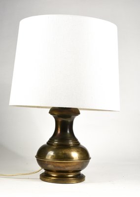 Brass-Colored Metal & Fabric Table Lamp from Raffia Italia, 1970-RAQ-995315