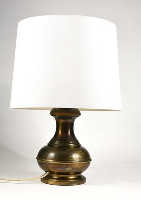 Brass-Colored Metal & Fabric Table Lamp from Raffia Italia, 1970-RAQ-995315