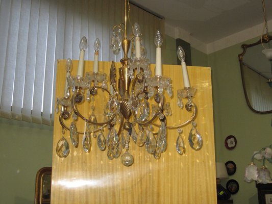 Brass & Crystal Chandelier-CDG-1178360