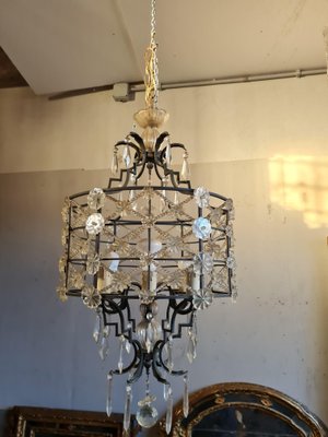 Brass & Crystal Chandelier-VYP-1215251