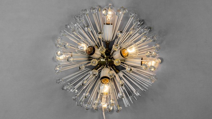 Brass Crystal Flush Mount or Sconce by Emil Stejnar for Rupert Nikoll, 1950s-SPD-664205