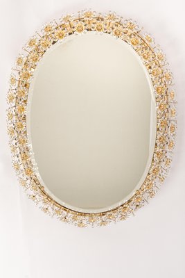 Brass & Crystal Glass Backlit Mirror from Palwa, Germany-UGR-1230445