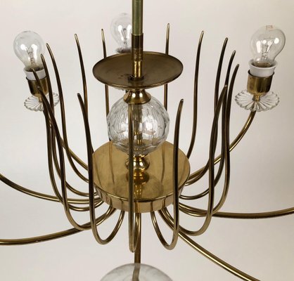 Brass, Crystal & Silk Shade Chandelier from J. L. Lobmeyr, 1960s-BAF-763428