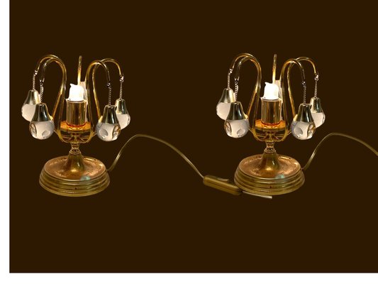 Brass Crystal Table Lamps, Set of 2-JJC-1306553