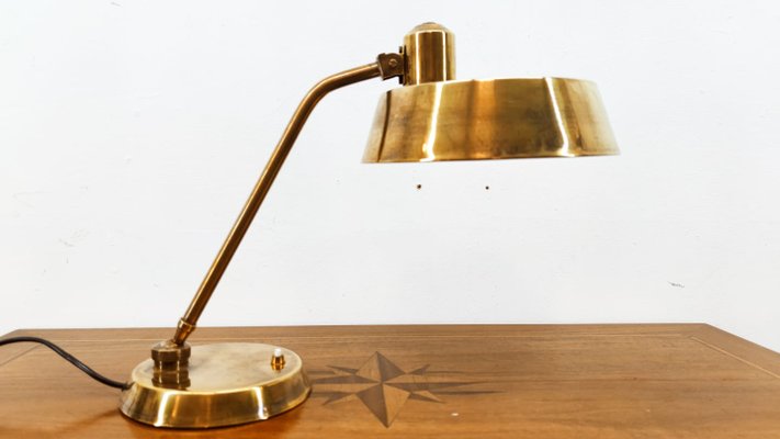 Brass Desk Lamp with Button Switch-QLH-1072771