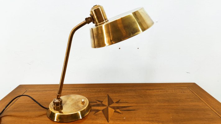 Brass Desk Lamp with Button Switch-QLH-1072771