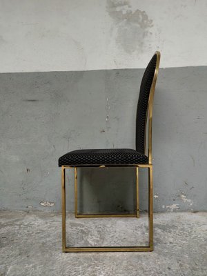 Brass Dining Chairs from Belgo Chrome, 1970s, Set of 6-AIF-1784552