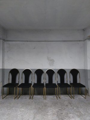 Brass Dining Chairs from Belgo Chrome, 1970s, Set of 6-AIF-1784552