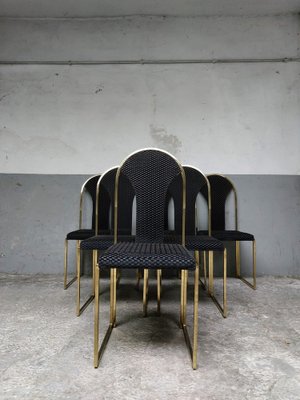 Brass Dining Chairs from Belgo Chrome, 1970s, Set of 6-AIF-1784552