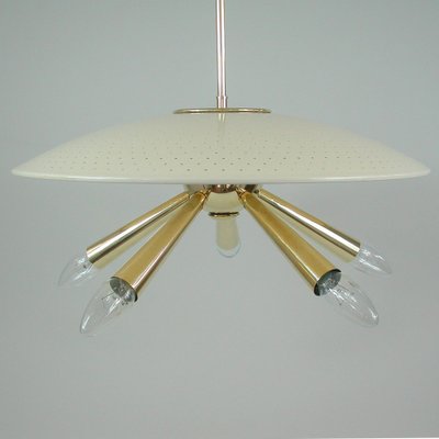 Brass Dome 5-Light Pendant, Italy, 1950s-OE-1388197