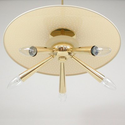 Brass Dome 5-Light Pendant, Italy, 1950s-OE-1388197