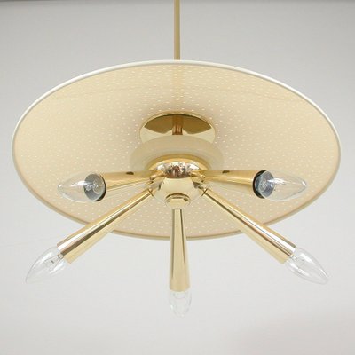 Brass Dome 5-Light Pendant, Italy, 1950s-OE-1388197