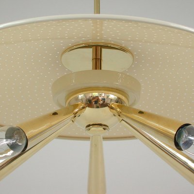 Brass Dome 5-Light Pendant, Italy, 1950s-OE-1388197