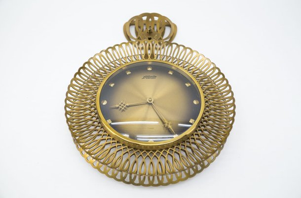 Brass Double Frame Wall Clock from Atlanta Univers, 1960s-KQB-1424966