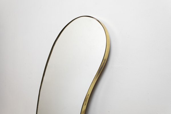 Brass Edge Fagolo Mirror, 1950s-LMR-1299587