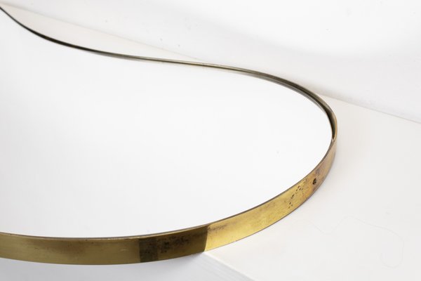 Brass Edge Fagolo Mirror, 1950s-LMR-1299587