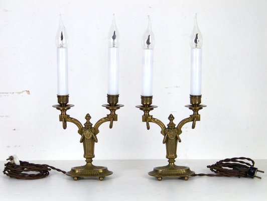 Brass Electric Candlesticks, Set of 2-TZ-900520