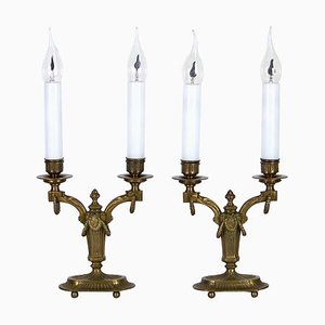 Brass Electric Candlesticks, Set of 2-TZ-900520