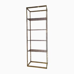 Brass Etagere with Smoked Glass Shelves-GNW-1138410