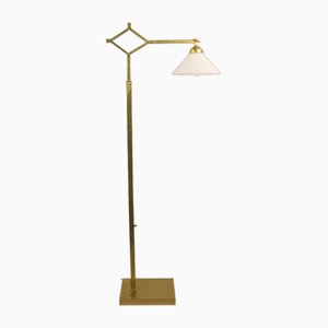 Brass Extendable Floor Lamp with Adjustable Shade, Germany, 1940s-KDB-1725379