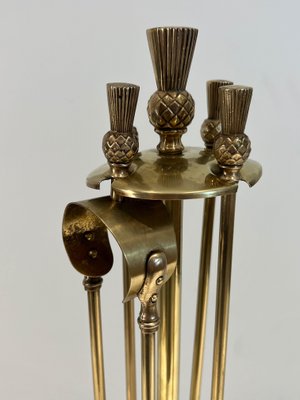 Brass Fire Tools in the style of Maison Jansen, 1970s, Set of 5-BA-1784739