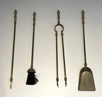 Brass Fireplace Tools, 1970s, Set of 5-BA-1516224