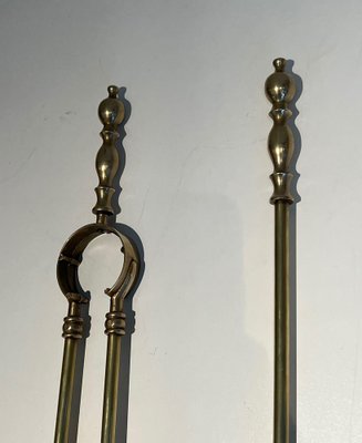 Brass Fireplace Tools, 1970s, Set of 5-BA-1516224