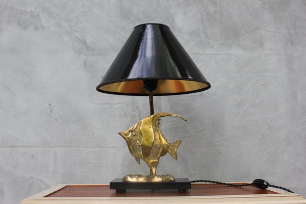 Brass Fish Statue Table Lamp-UWJ-1317486