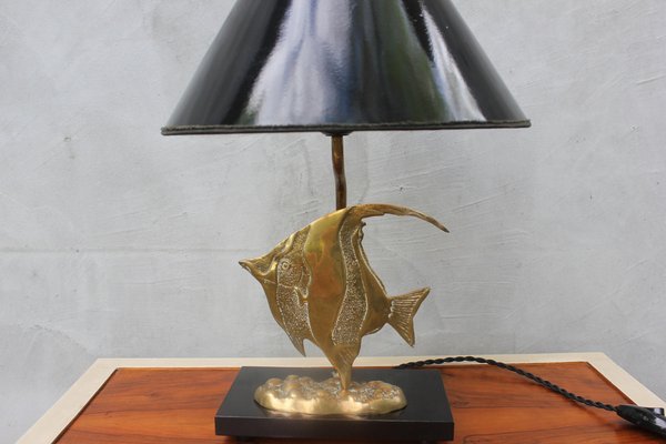 Brass Fish Statue Table Lamp-UWJ-1317486