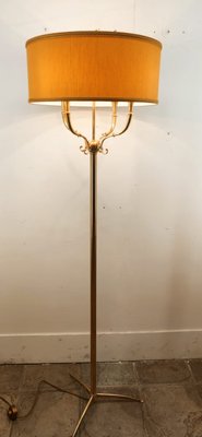 Brass Floor Lamp with 4 Lights & Lampshade-QLH-1107402