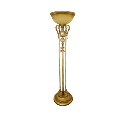 Brass Floor Lamp with Ceramic and Glass-ITF-2027580