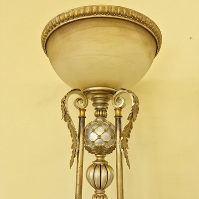 Brass Floor Lamp with Ceramic and Glass-ITF-2027580