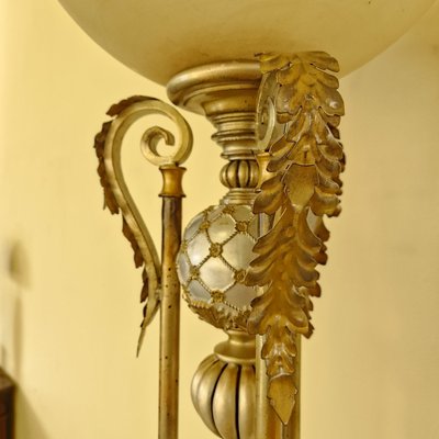 Brass Floor Lamp with Ceramic and Glass-ITF-2027580