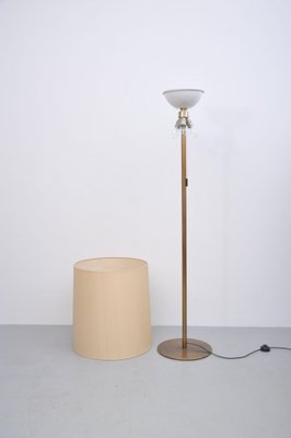 Brass Floor Lamp with Large Lampshade-ZE-982570