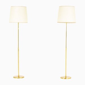 Brass Floor Lamps with Paper Lampshades, Set of 2-US-1323816