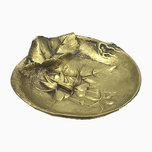 Brass Floral Ashtray, 1960s-UR-586744