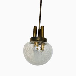 Brass & Glass Ceiling Lamps, 1950s, Set of 2-ZLY-623186