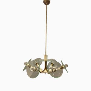 Brass Glass Chandelier by Pietro Chiesa for Fontana Arte, 1940s-JJC-1138811